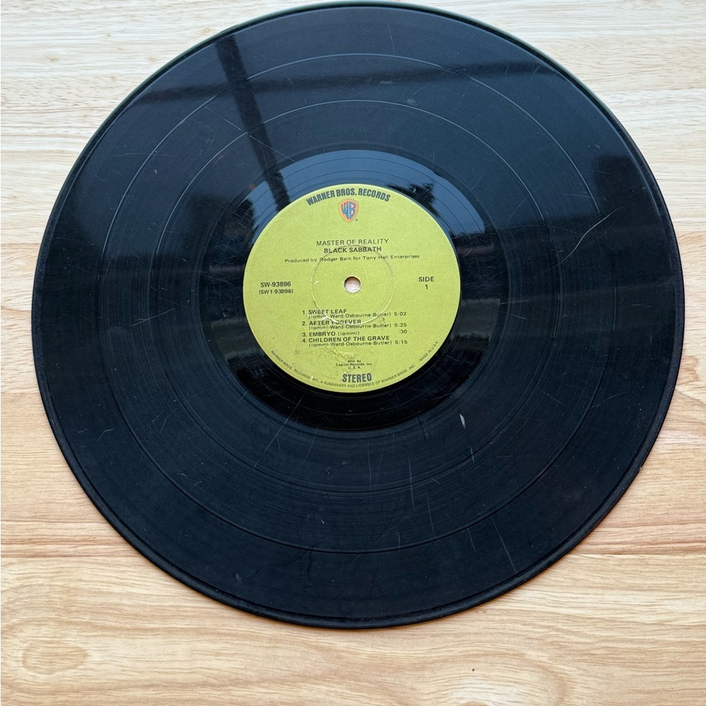 Master of Reality Black Sabbath Vinyl- Green Label